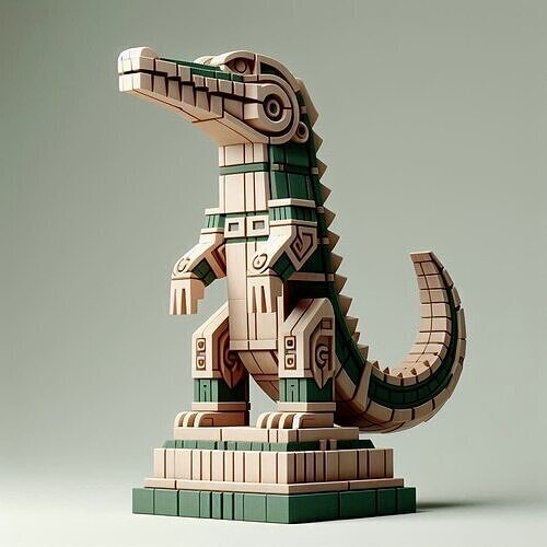 1050  Color Totem Crocodile  Full Body  3D Model 3D print model