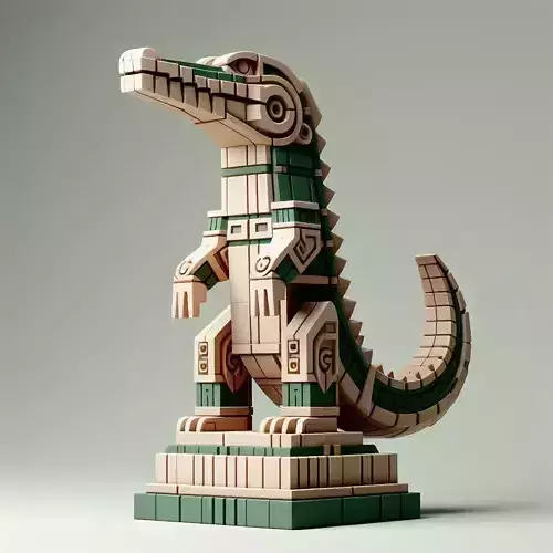 1050  Color Totem Crocodile  Full Body  3D Model