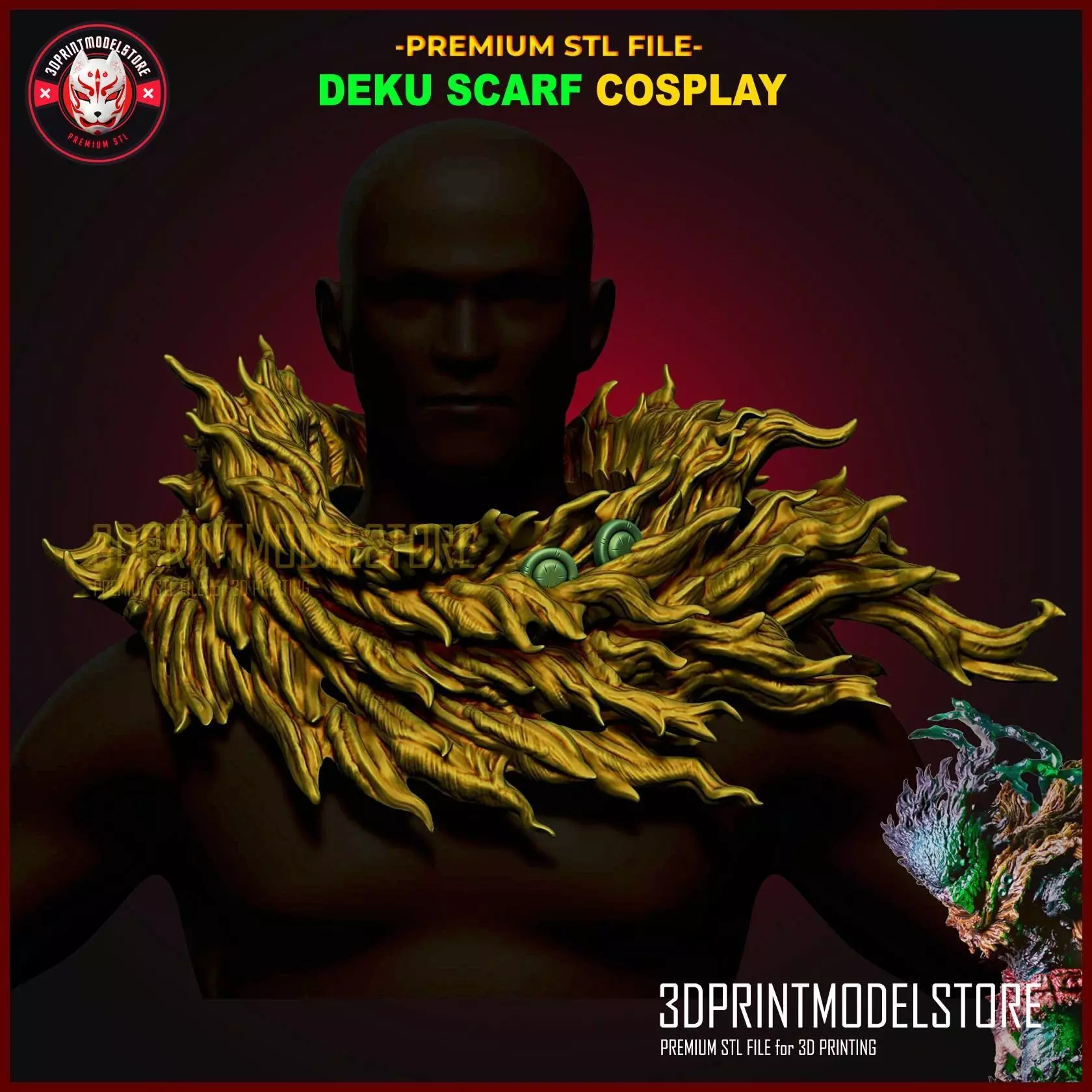 Dark Deku Scarf Cosplay Anime - My Hero Academia - Deku Mask 3D print model