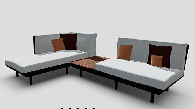 Canape Sofa Low-poly 3D model