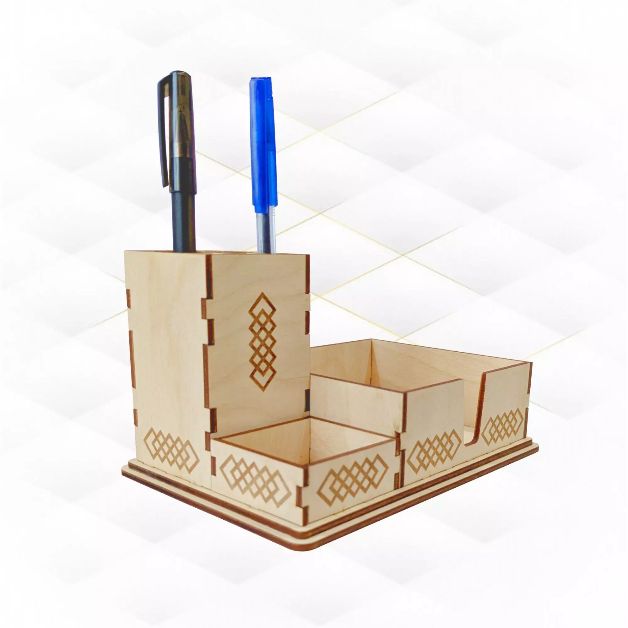 Gift desk organizer laser cut files office accessory 3D print model