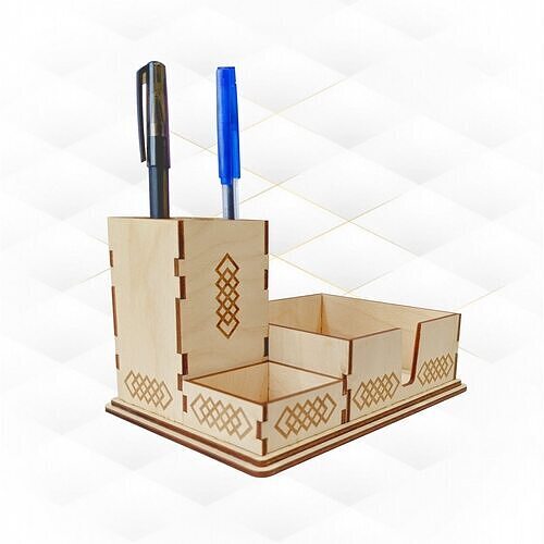 Gift desk organizer laser cut files office accessory 3D print model