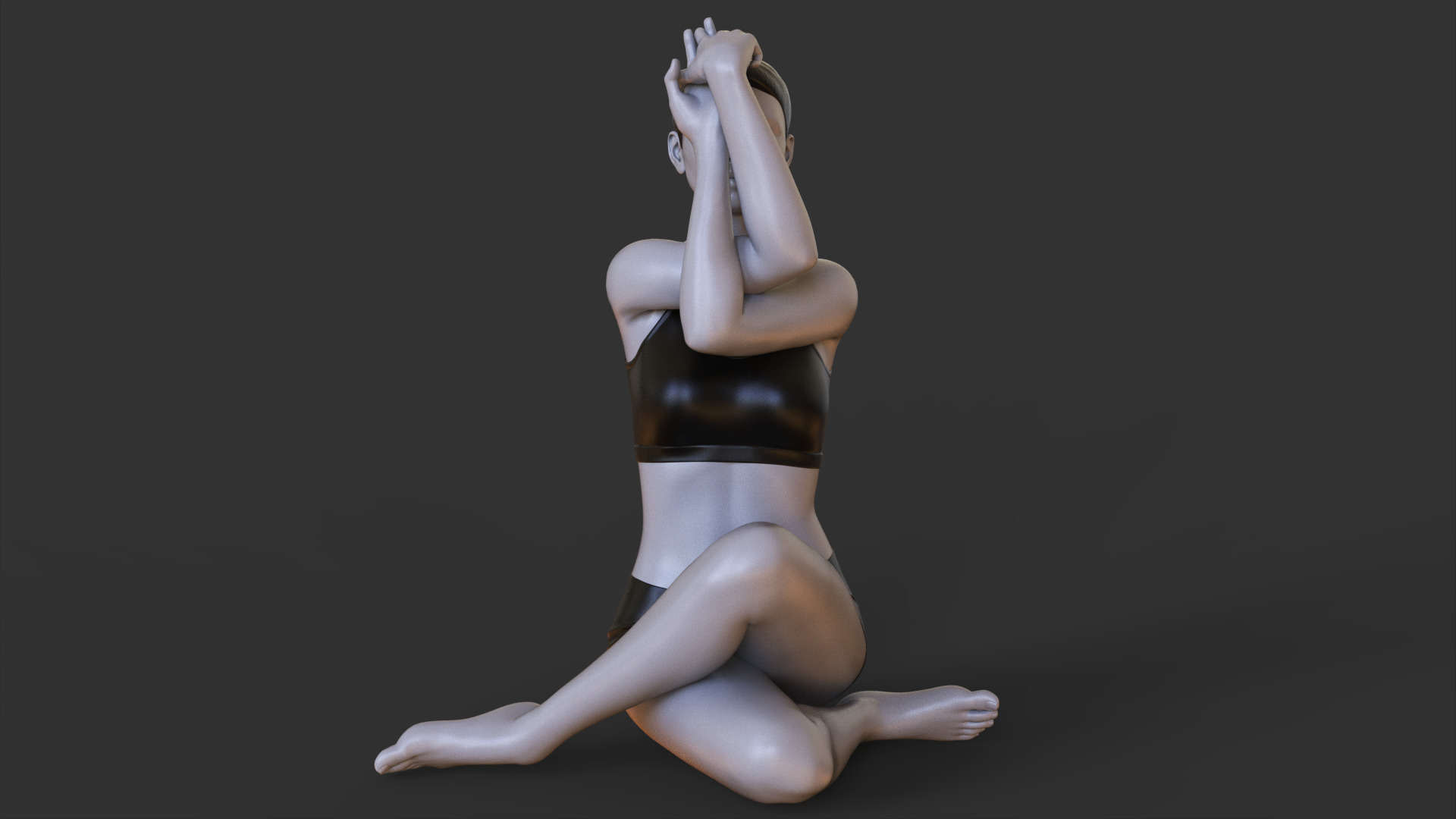 Yoga Pose - Seated Eagle Pose 3D print model_9
