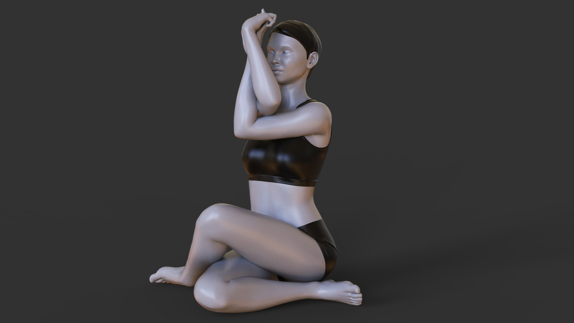Yoga Pose - Seated Eagle Pose 3D print model_2