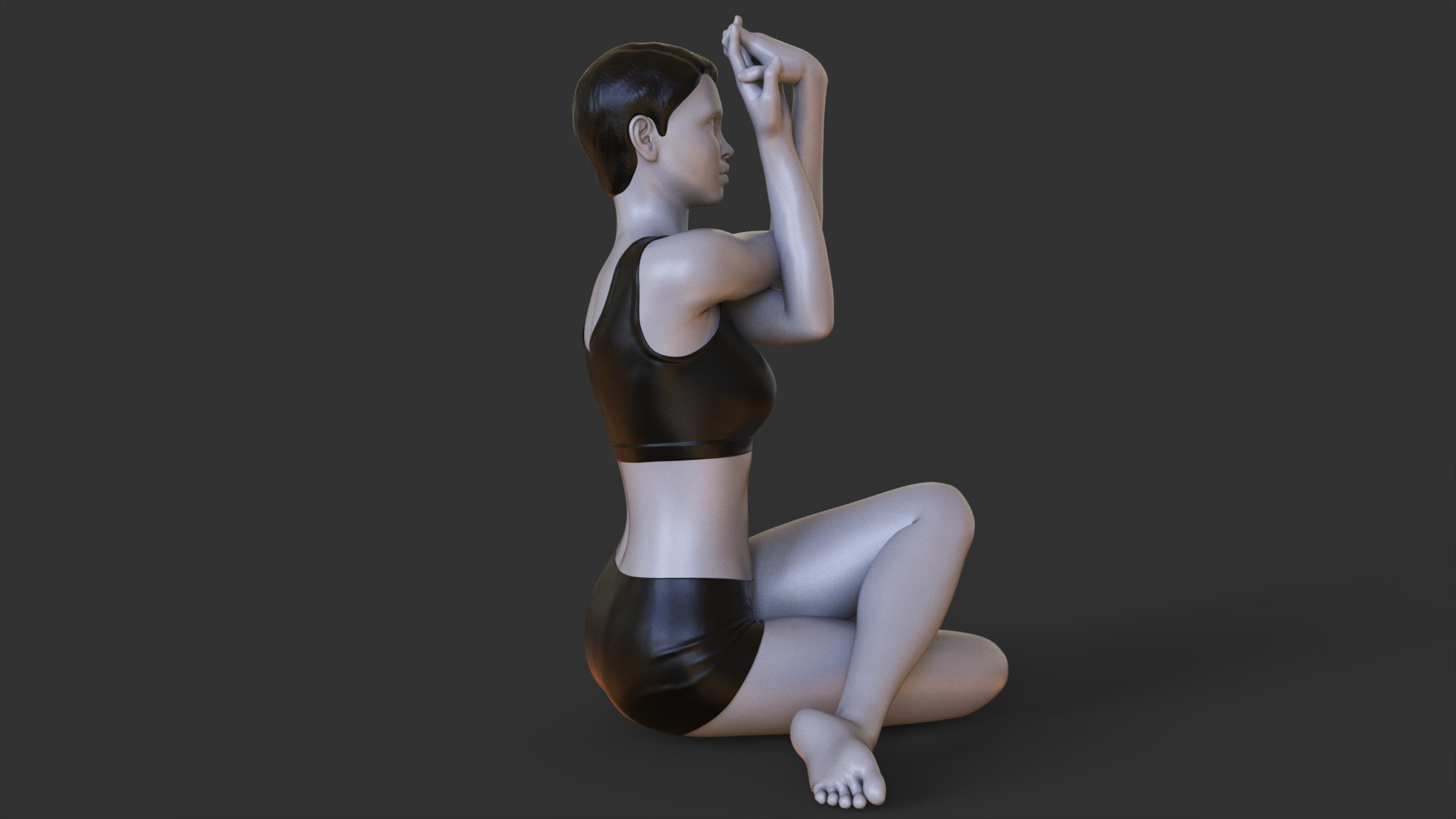 Yoga Pose - Seated Eagle Pose 3D print model_7