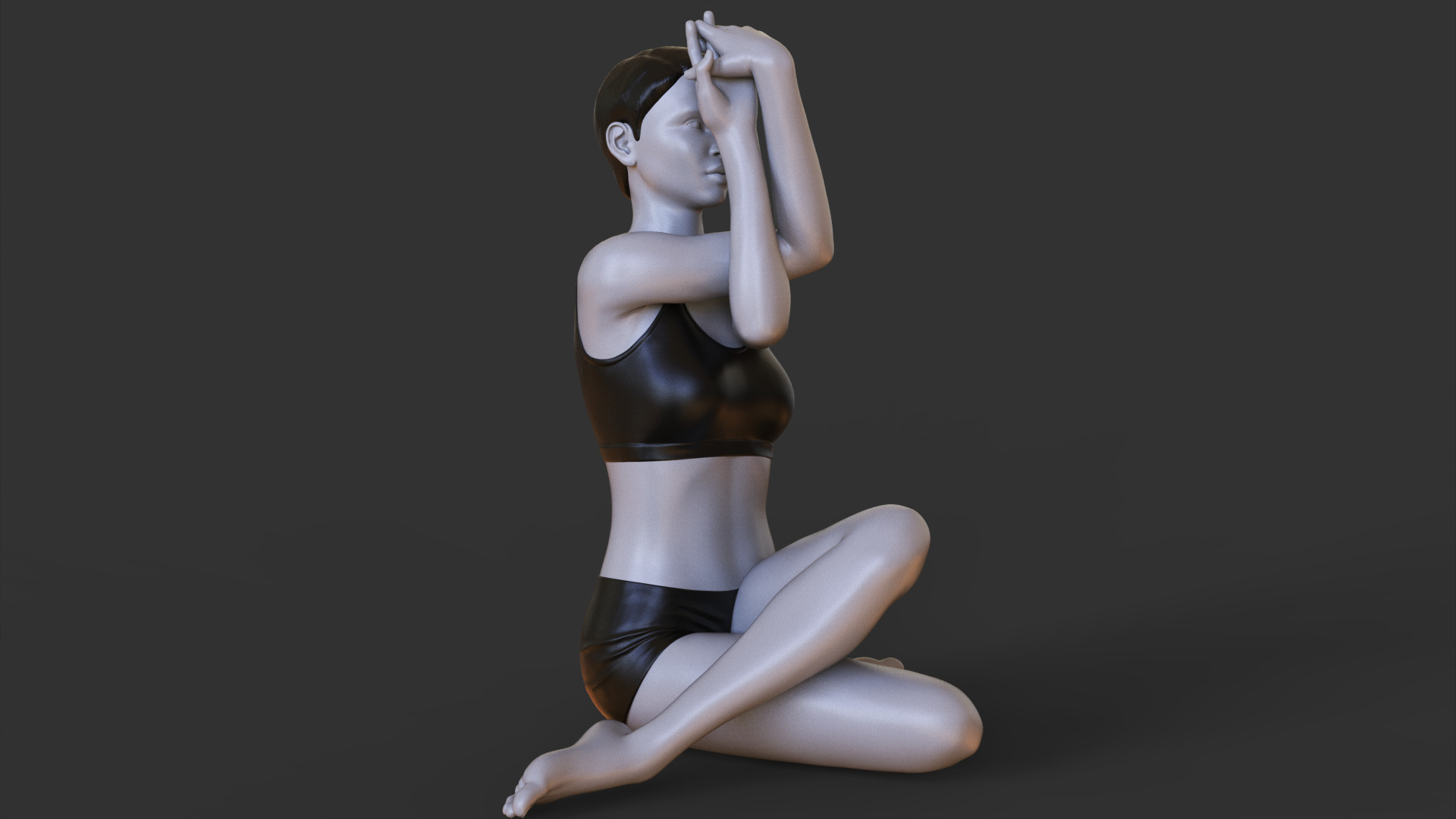Yoga Pose - Seated Eagle Pose 3D print model_8