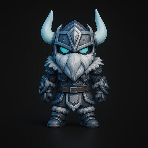 Armored viking character Low-poly 3D model