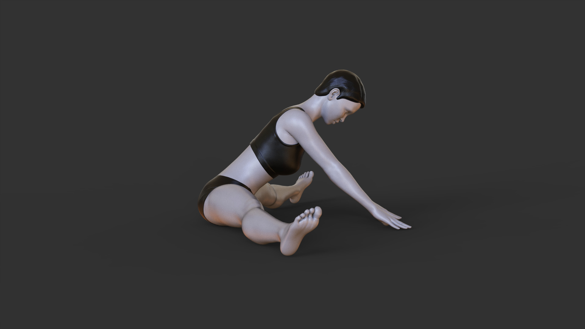 Yoga Pose - Seated Straddle Pose - Upavistha Konasana 3D print model_7