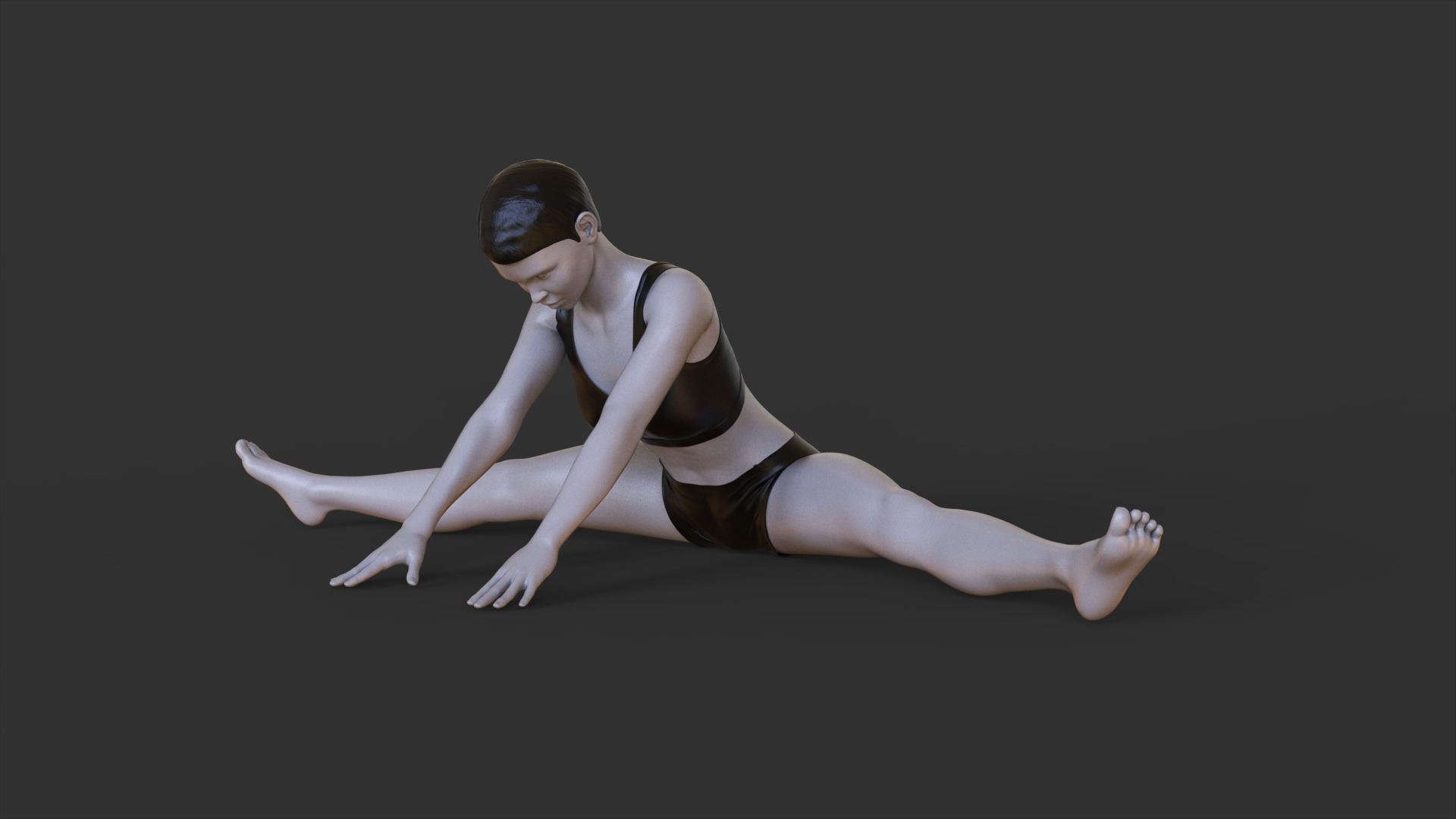 Yoga Pose - Seated Straddle Pose - Upavistha Konasana 3D print model_2