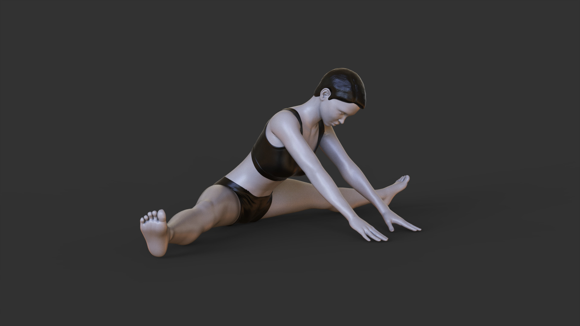 Yoga Pose - Seated Straddle Pose - Upavistha Konasana 3D print model_8