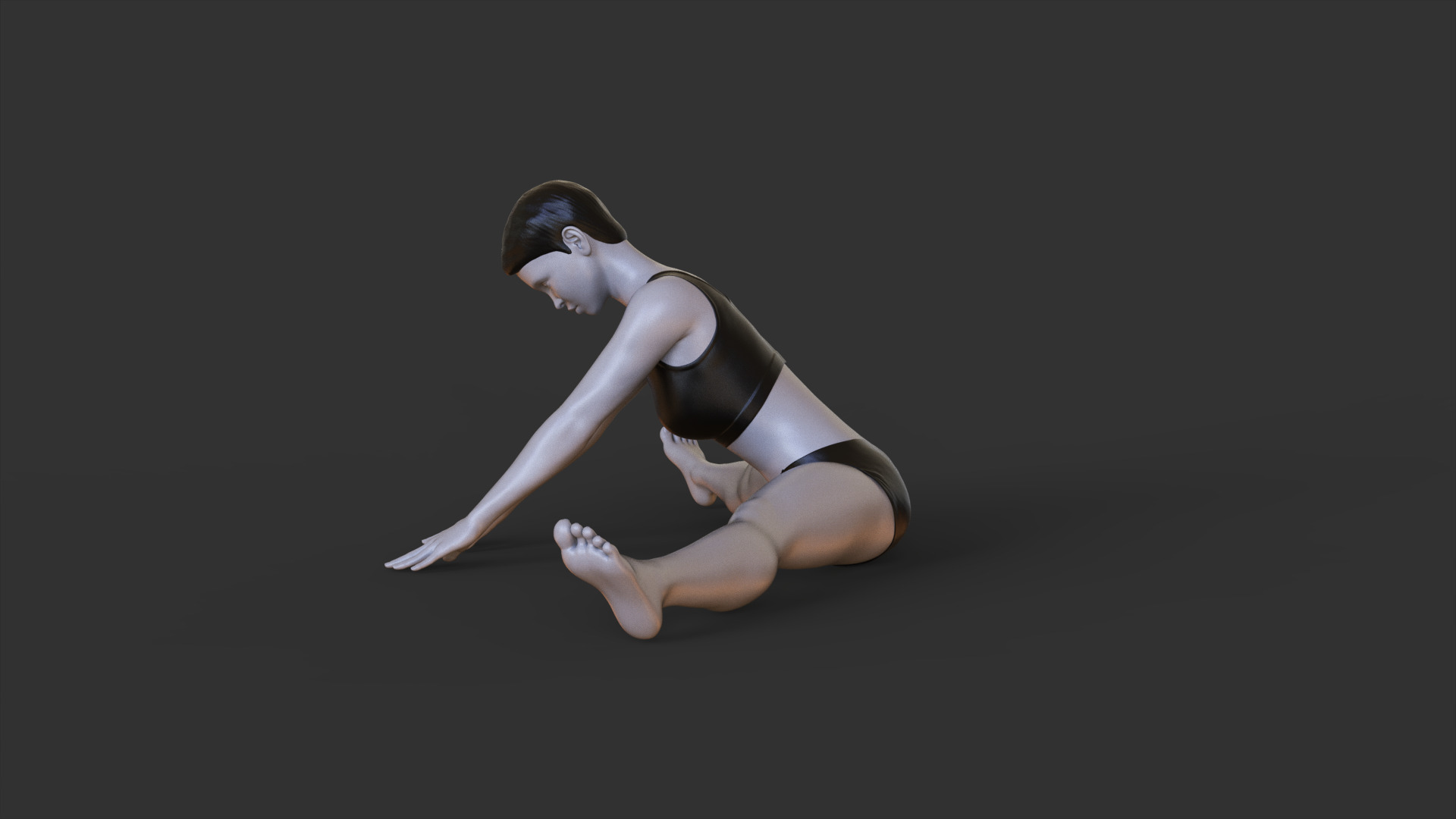 Yoga Pose - Seated Straddle Pose - Upavistha Konasana 3D print model_3