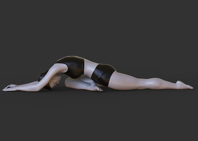 Yoga Pose - Sleeping Swan Pose - Adho Mukha Kapotasana 3D print model