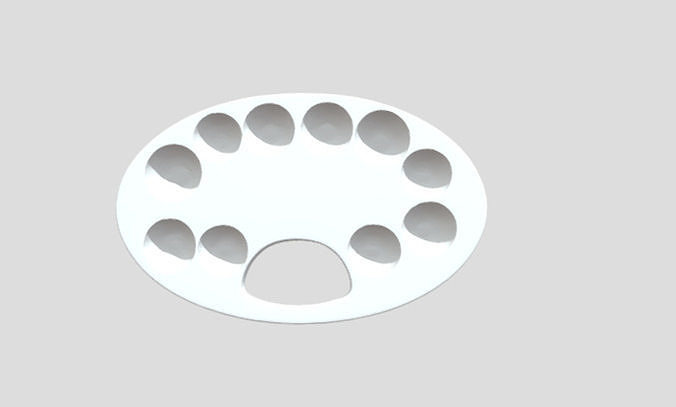 Minimalist Wooden Artist Palette - STL 3D Model for Printing 3D print model