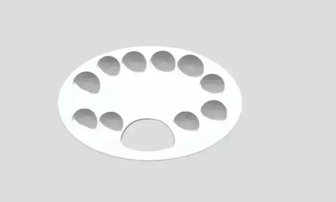 Minimalist Wooden Artist Palette - STL 3D Model for Printing