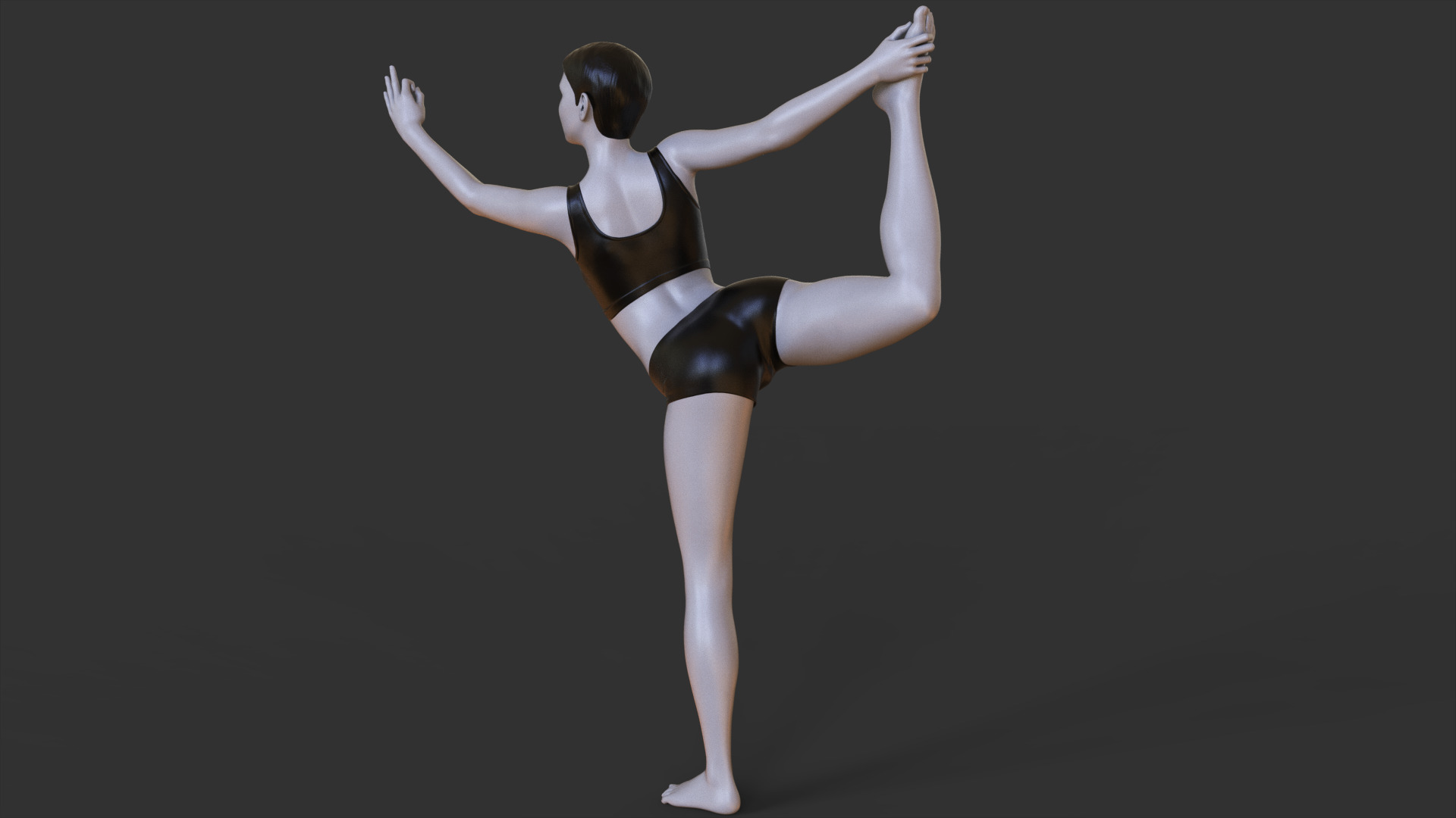 Yoga Pose - Standing bow 3D print model_6