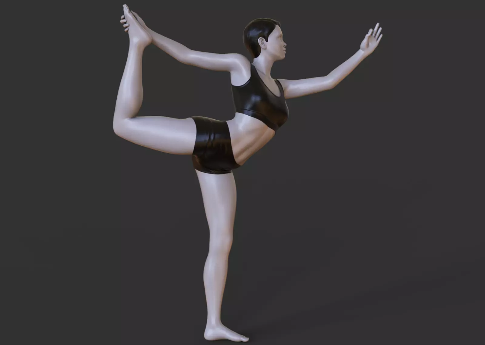 Yoga Pose - Standing bow 3D print model_0