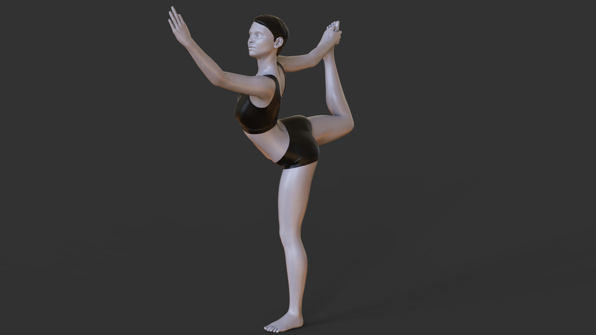 Yoga Pose - Standing bow 3D print model_4
