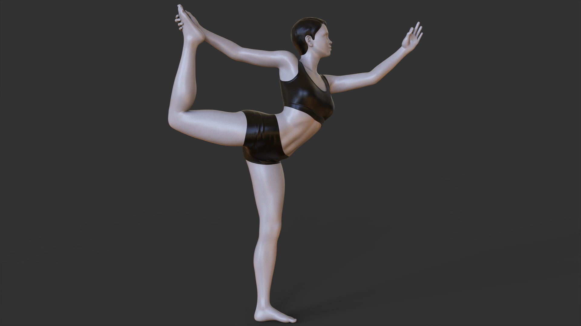 Yoga Pose - Standing bow 3D print model_9