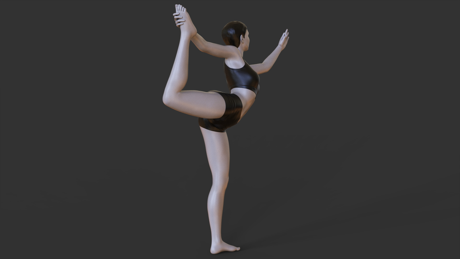 Yoga Pose - Standing bow 3D print model_8