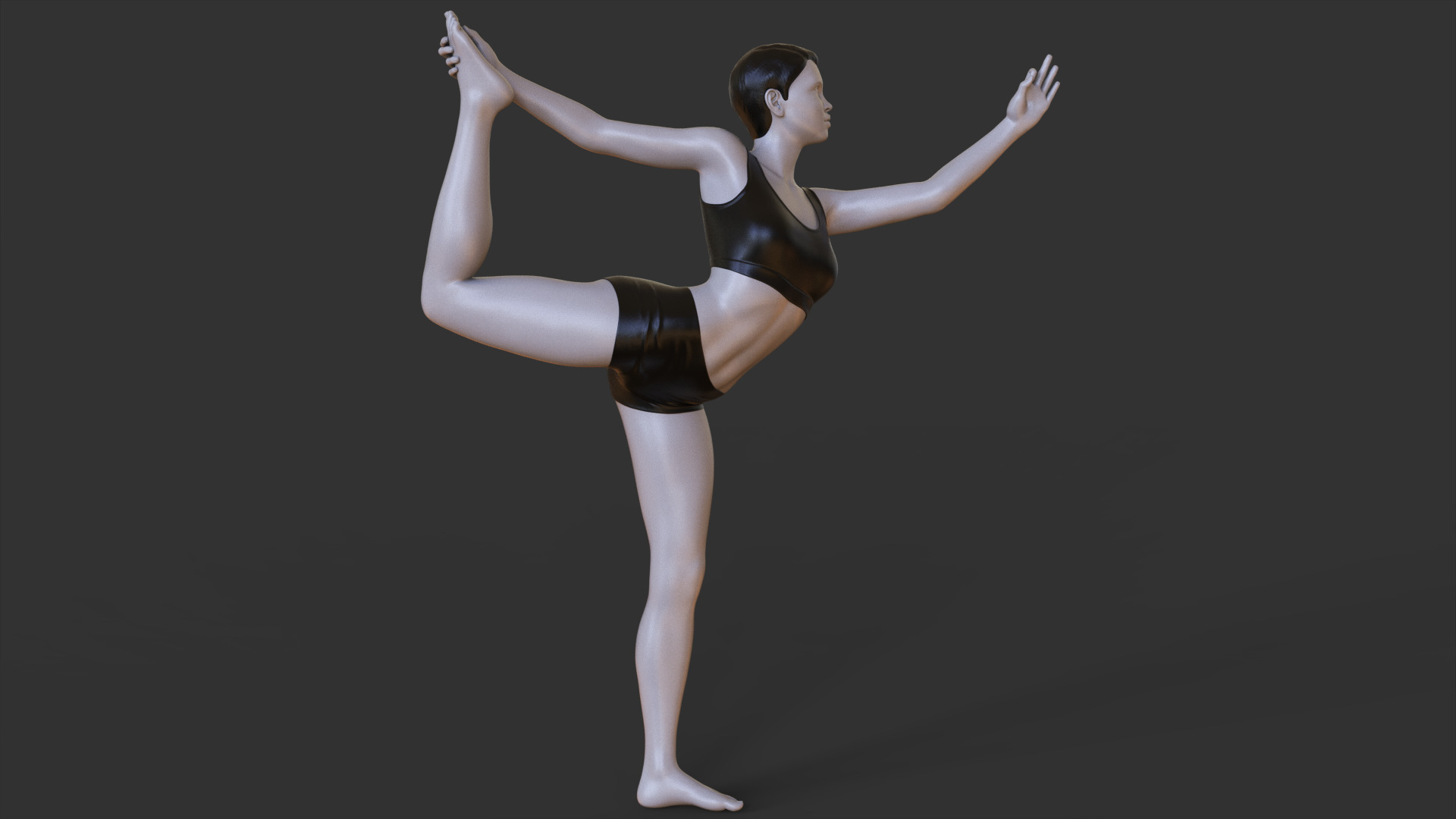 Yoga Pose - Standing bow 3D print model_1