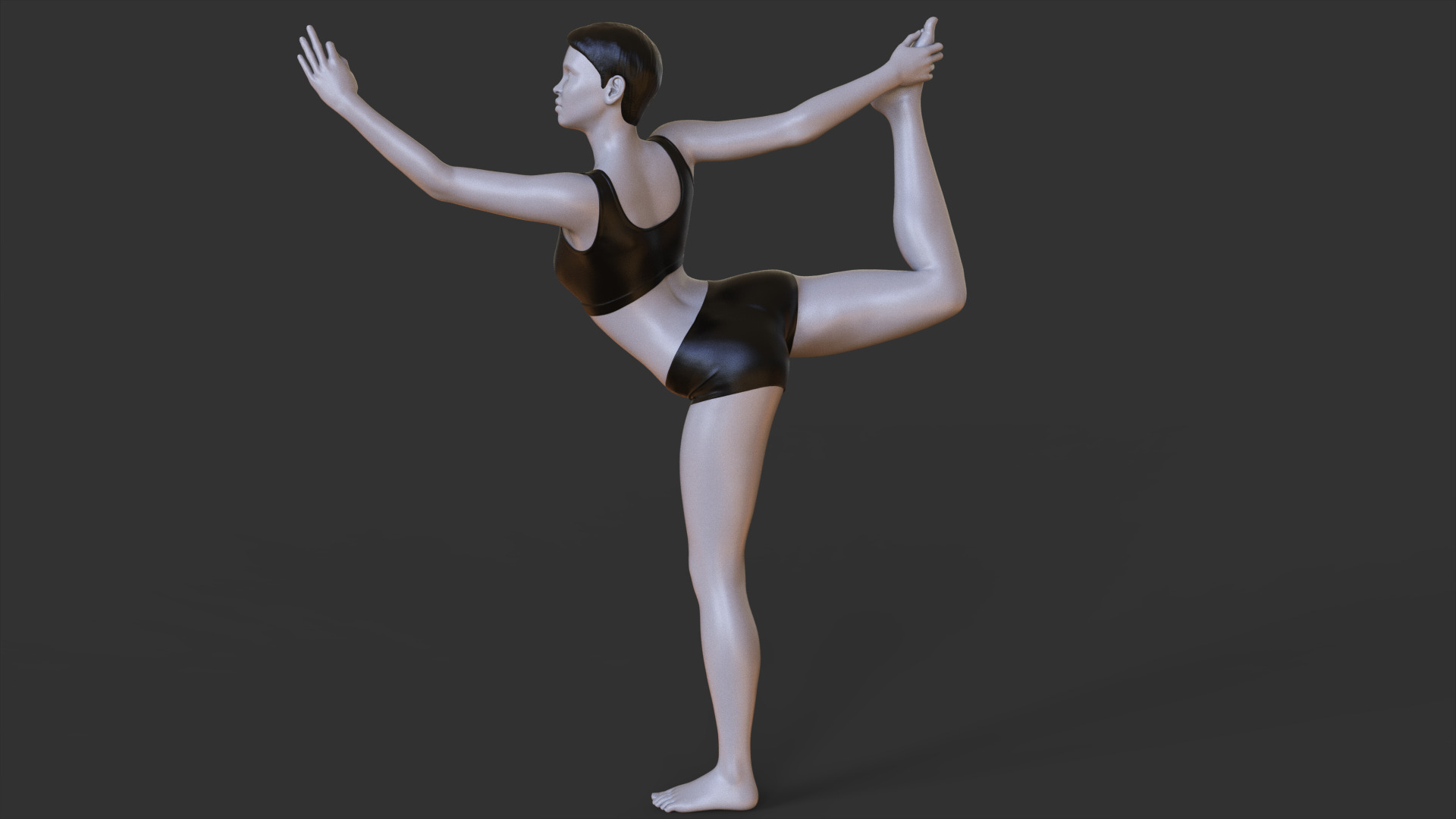 Yoga Pose - Standing bow 3D print model_5