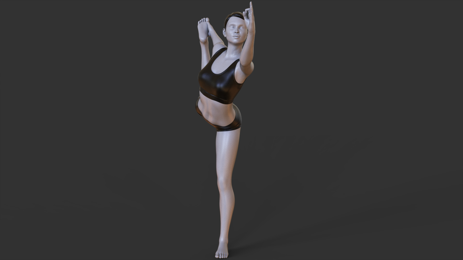 Yoga Pose - Standing bow 3D print model_3