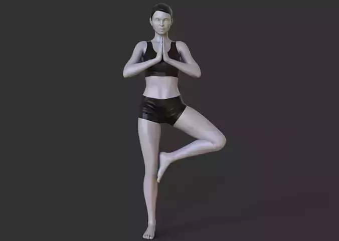 Yoga Pose - Tree Pose - Vrksasana 3D print model