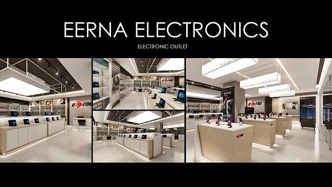 EERNA Electronics Outlet Interior 3D Model  Low-poly 3D model
