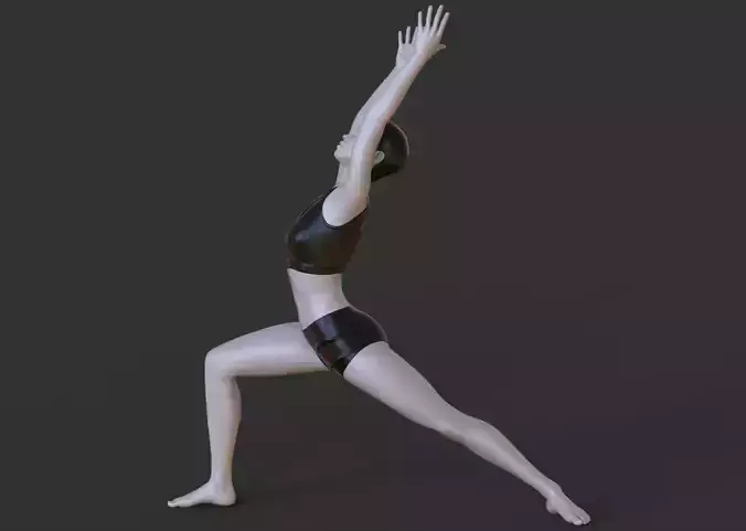 Yoga Pose - Warrior 1 Pose - Virabhadrasana 3D print model