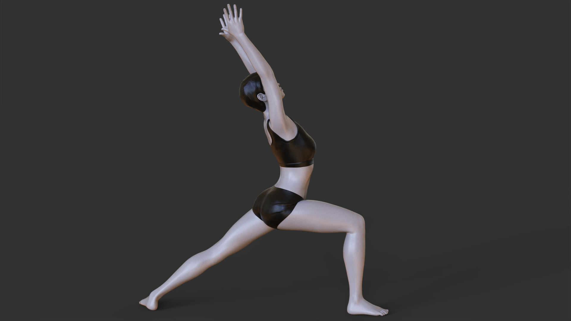 Yoga Pose - Warrior 1 Pose - Virabhadrasana 3D print model_5