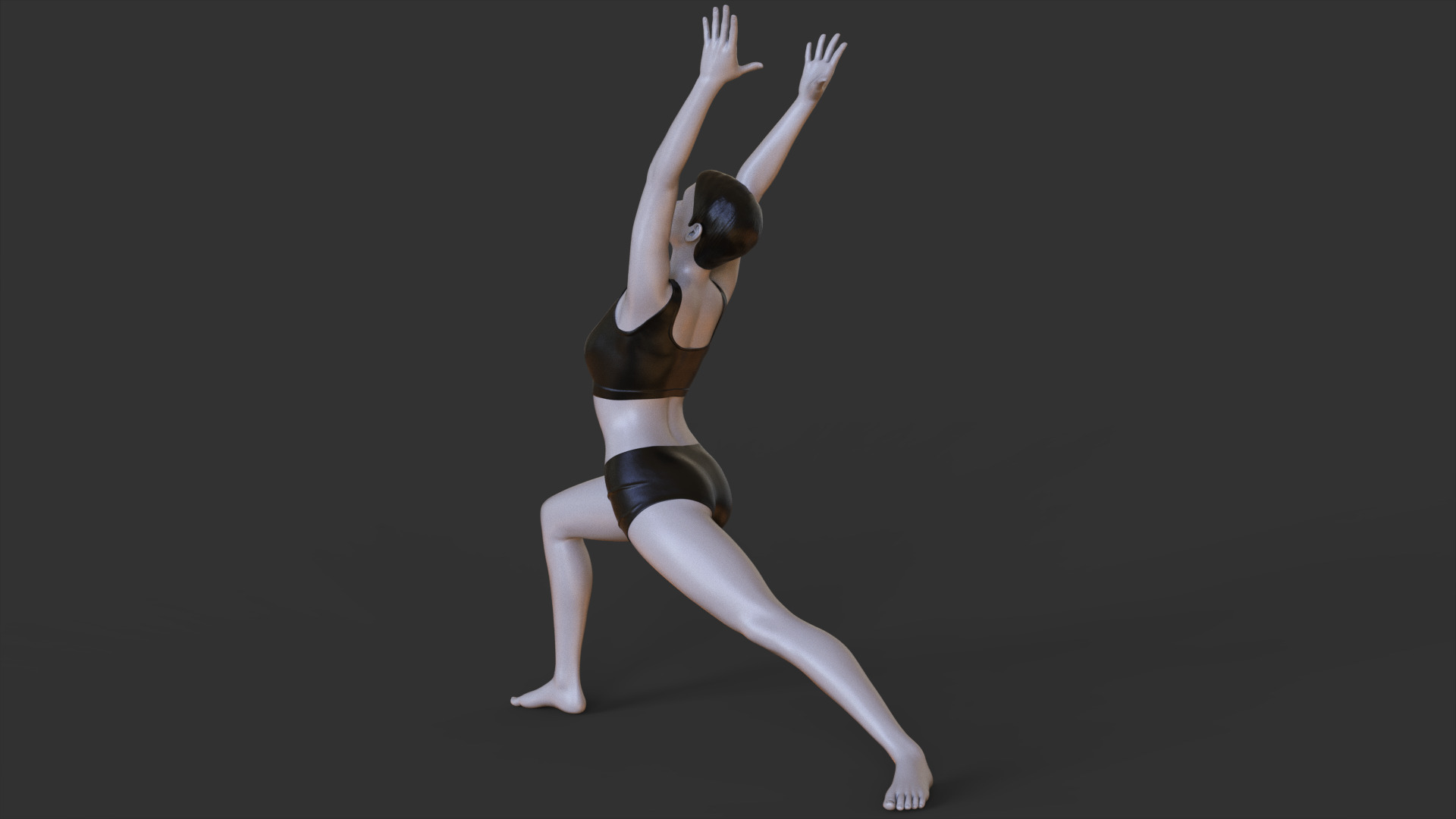 Yoga Pose - Warrior 1 Pose - Virabhadrasana 3D print model_2