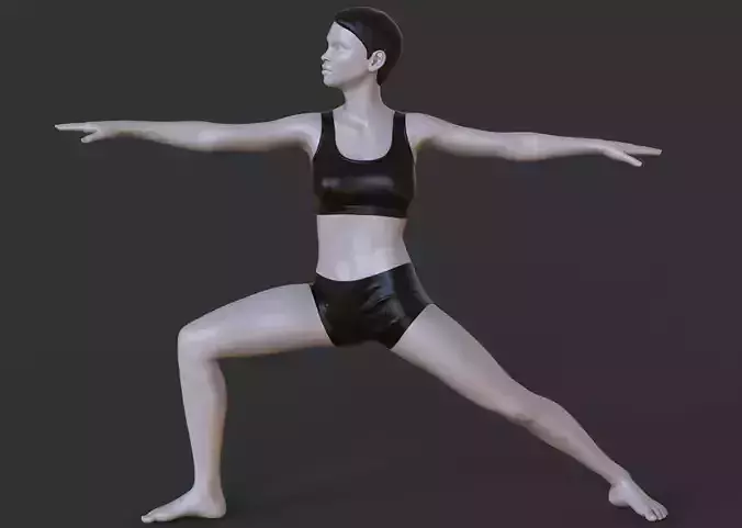 Yoga Pose - Warrior 2 Pose - Virabhadrasana 3D print model
