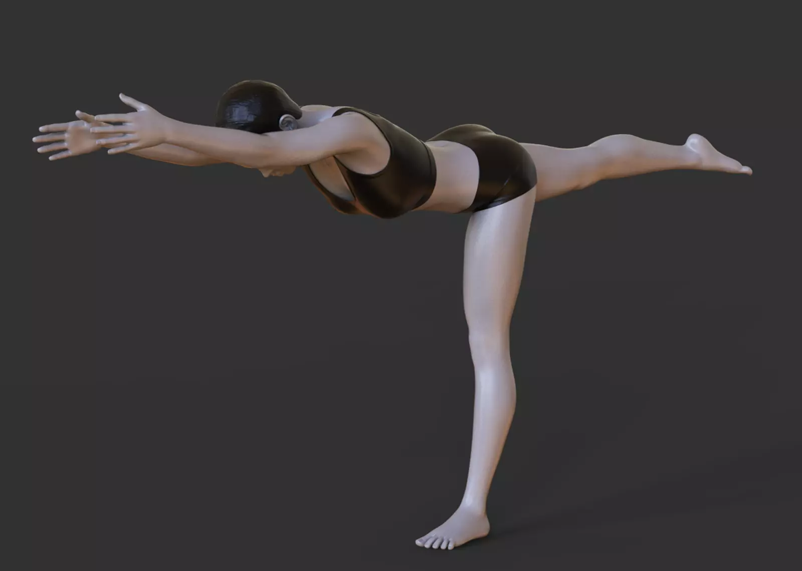 Yoga Pose - Warrior 3 Pose - Virabhadrasana 3D print model_0