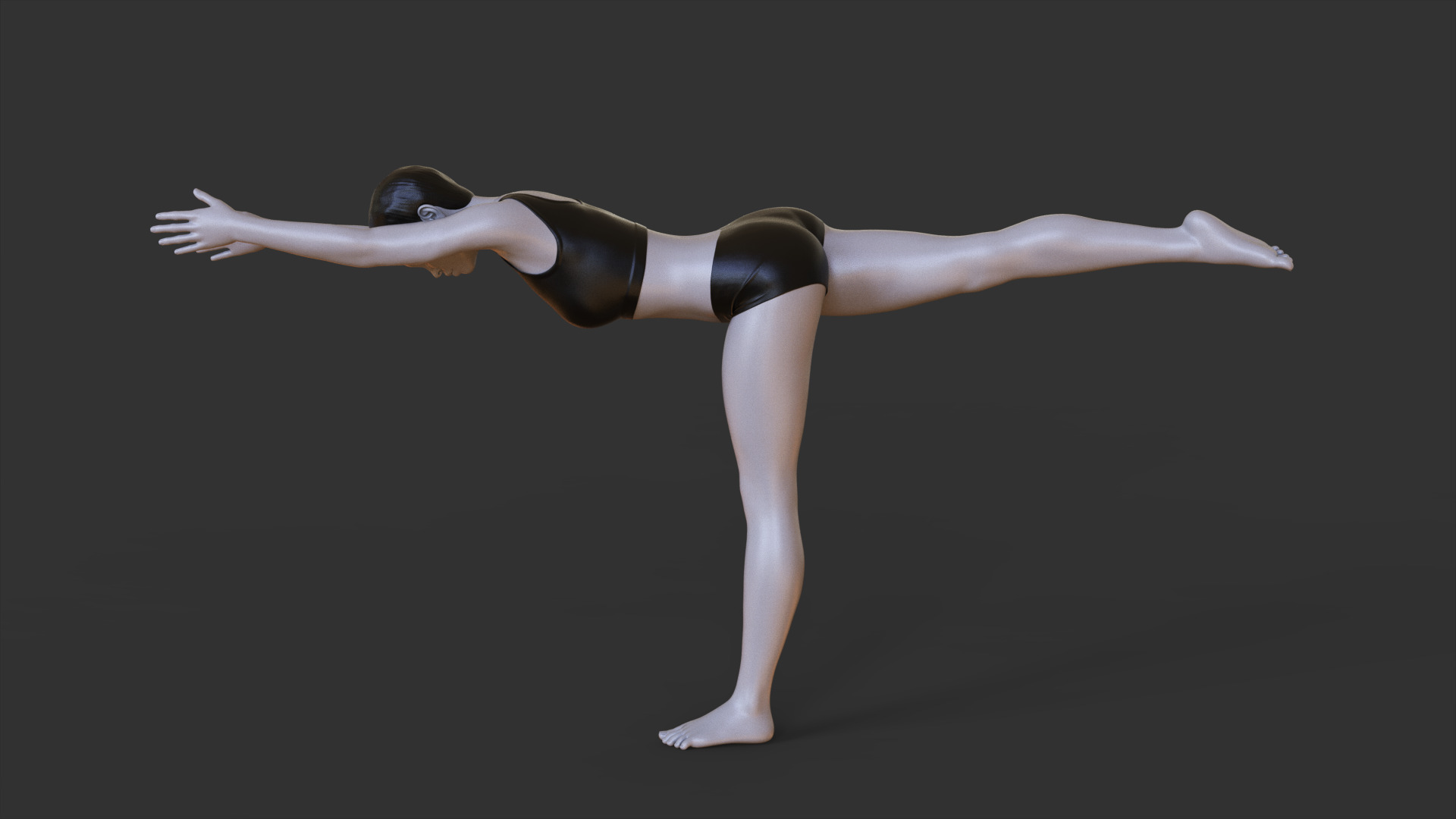 Yoga Pose - Warrior 3 Pose - Virabhadrasana 3D print model_1
