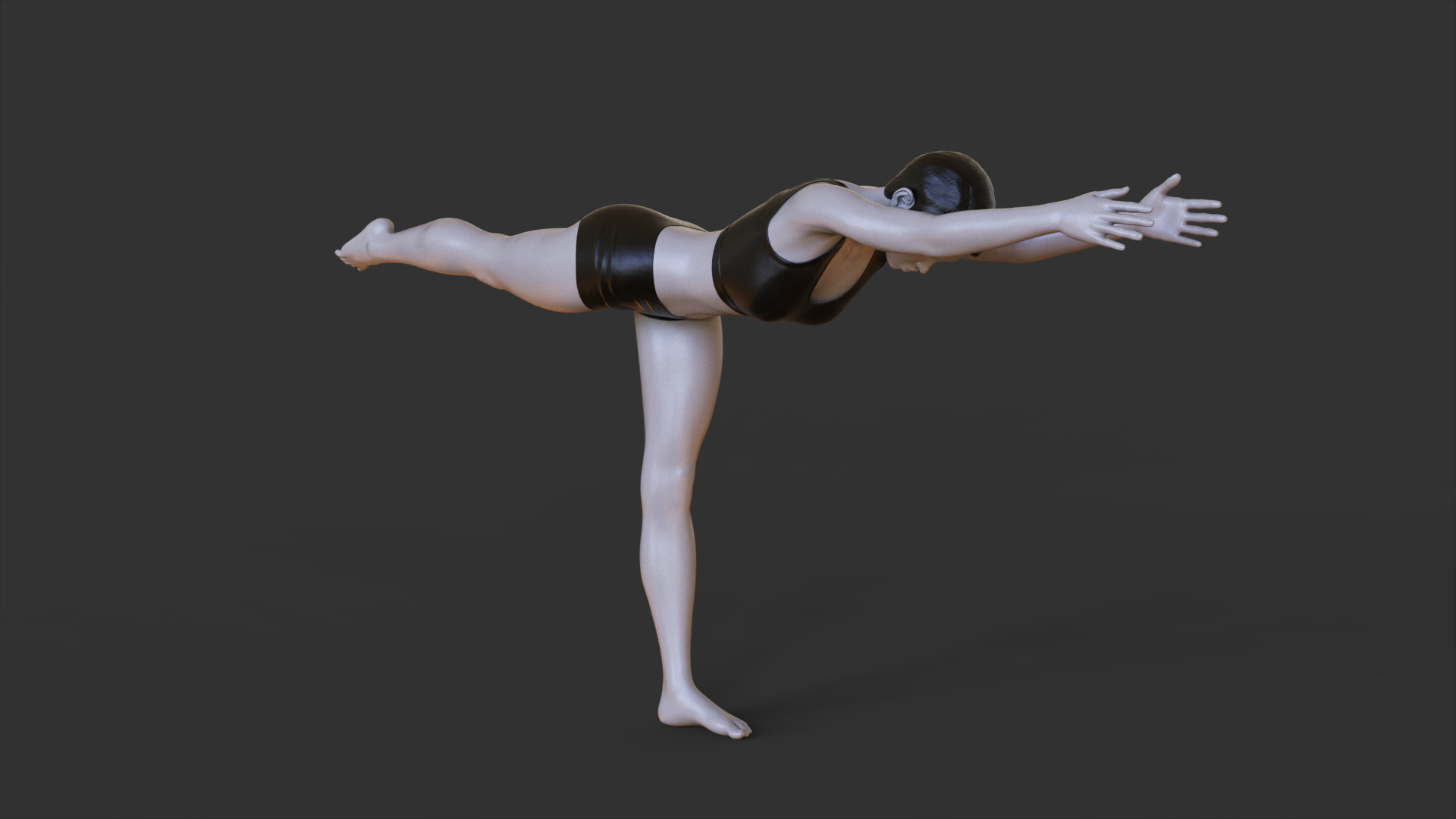 Yoga Pose - Warrior 3 Pose - Virabhadrasana 3D print model_6