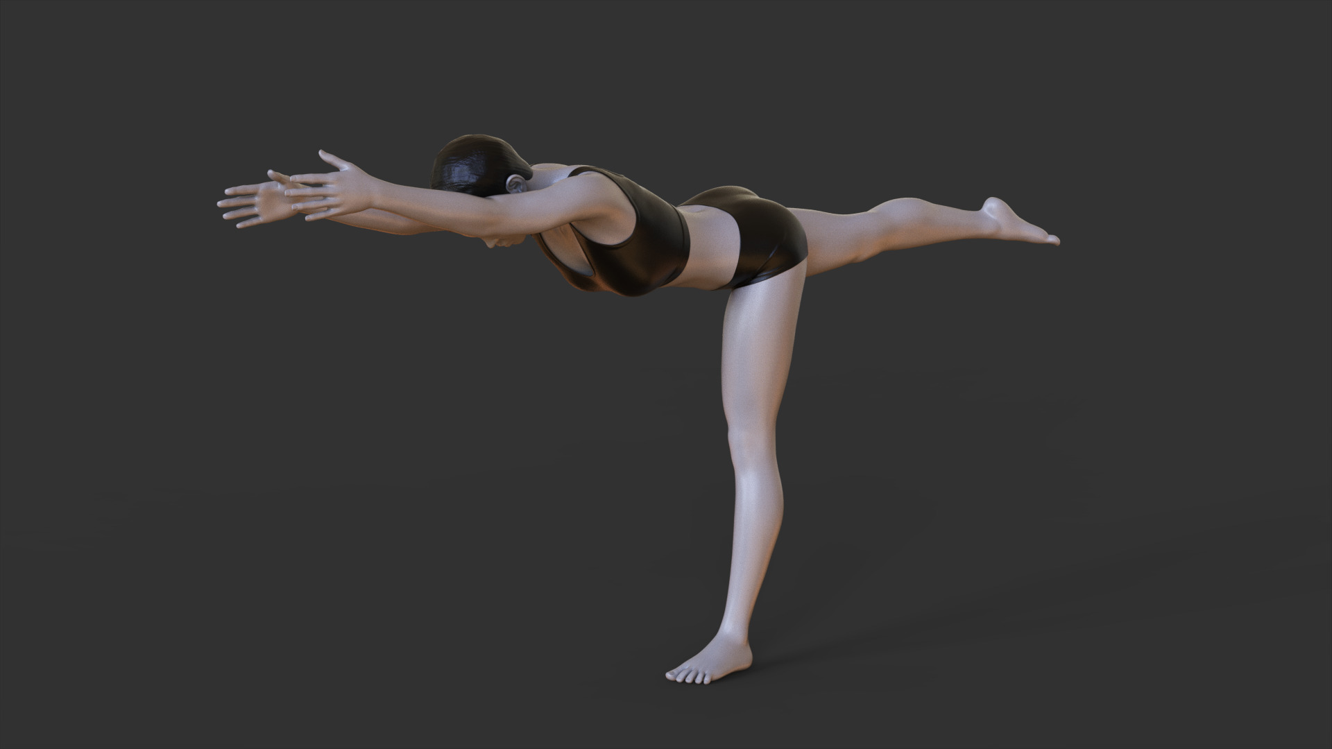 Yoga Pose - Warrior 3 Pose - Virabhadrasana 3D print model_8