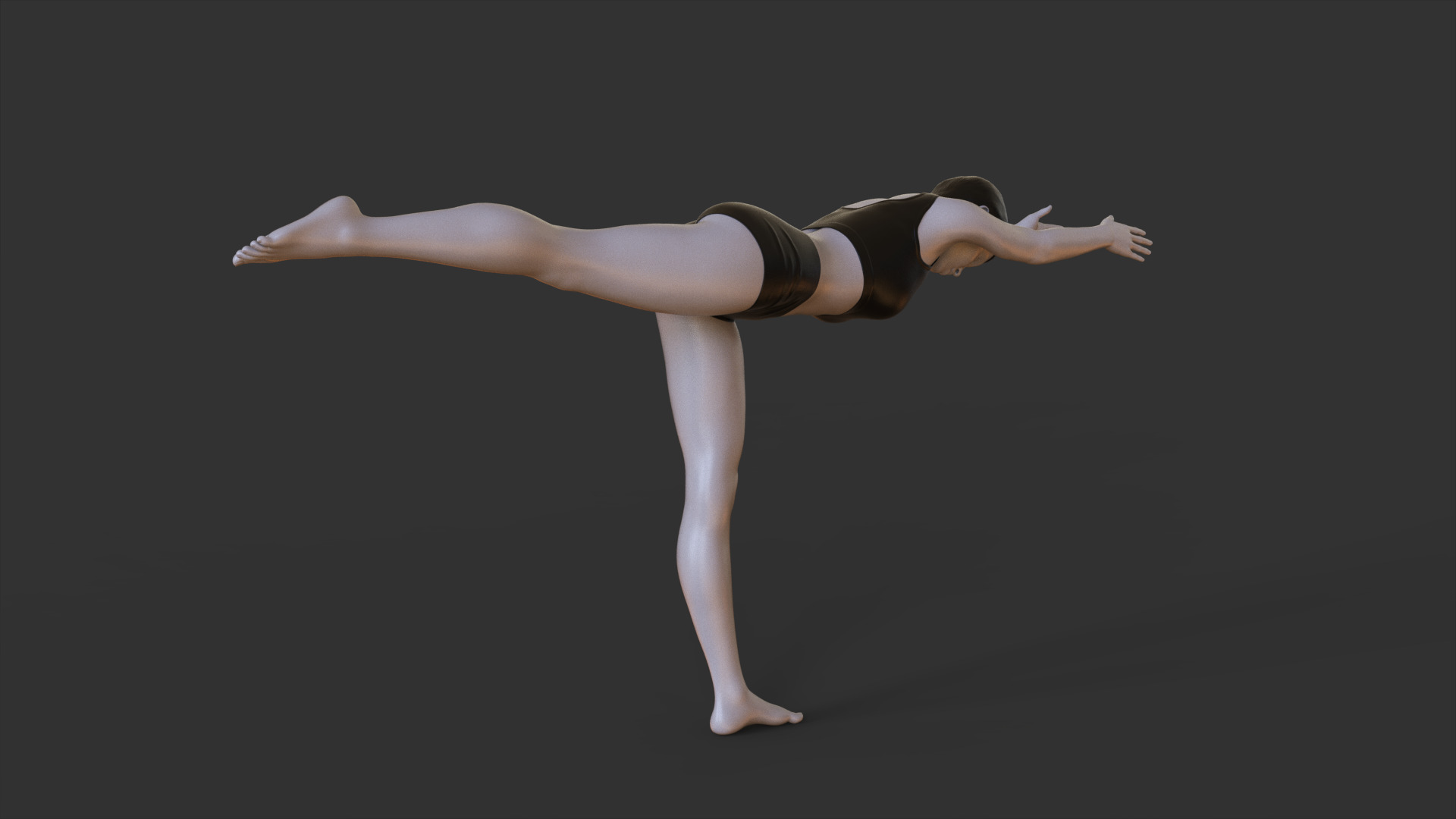 Yoga Pose - Warrior 3 Pose - Virabhadrasana 3D print model_4