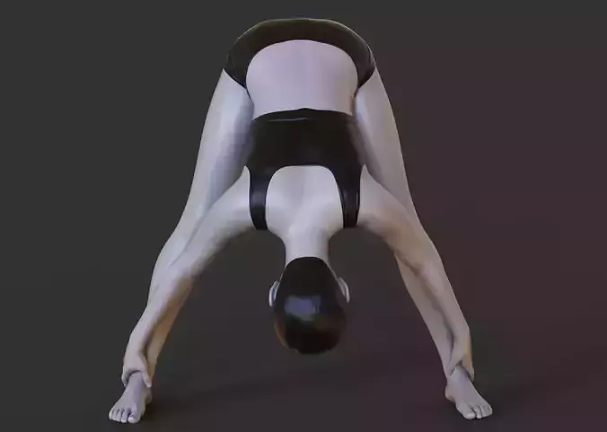 Yoga Pose - Wide Legged Forward Fold - Prasarita Padottanasana 3D print model