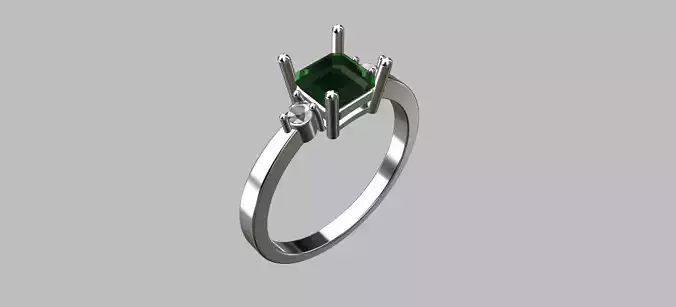Square Gemstone Ring