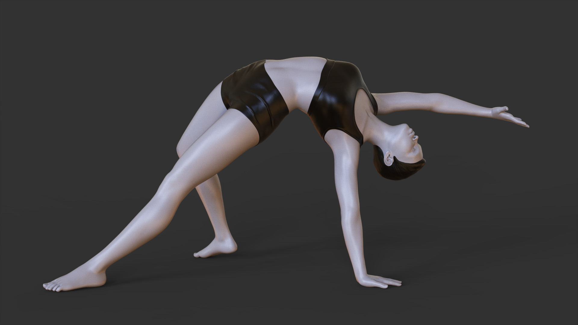 Yoga Pose - Wild Thing Pose - Camatkarasana 3D print model_9