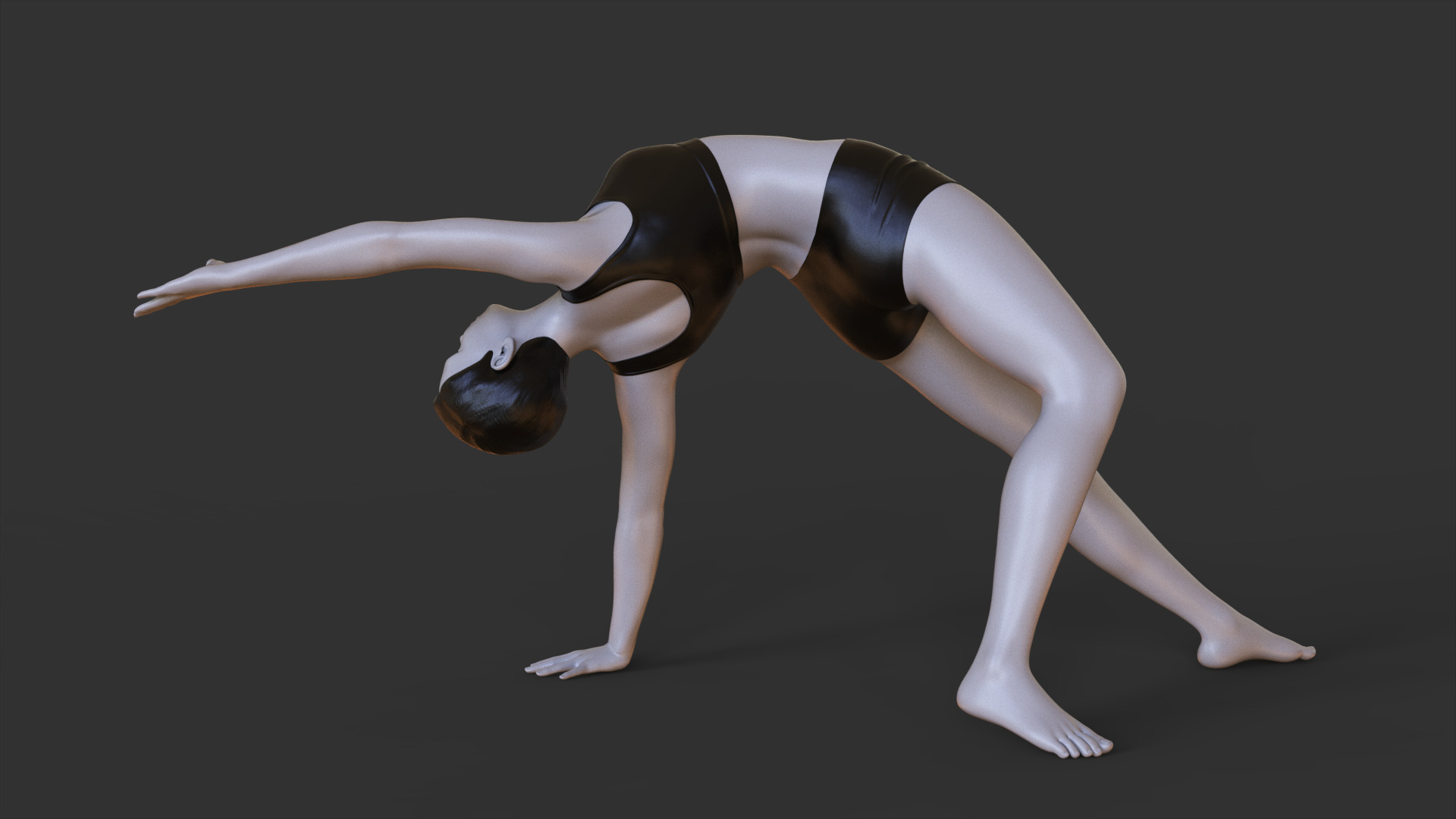 Yoga Pose - Wild Thing Pose - Camatkarasana 3D print model_5
