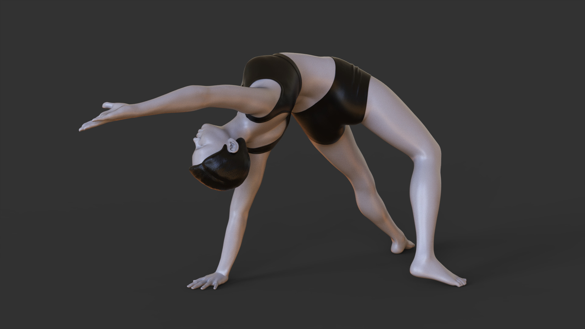 Yoga Pose - Wild Thing Pose - Camatkarasana 3D print model_4