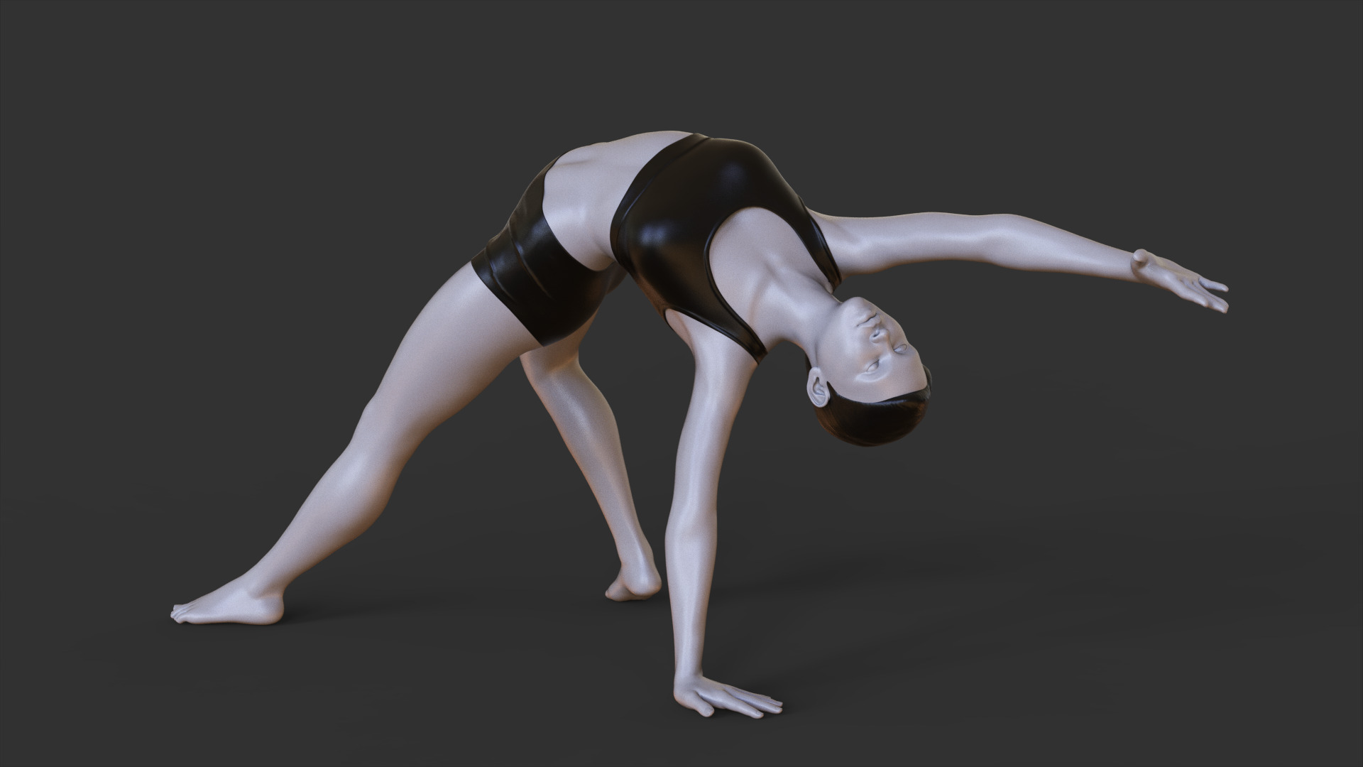 Yoga Pose - Wild Thing Pose - Camatkarasana 3D print model_2