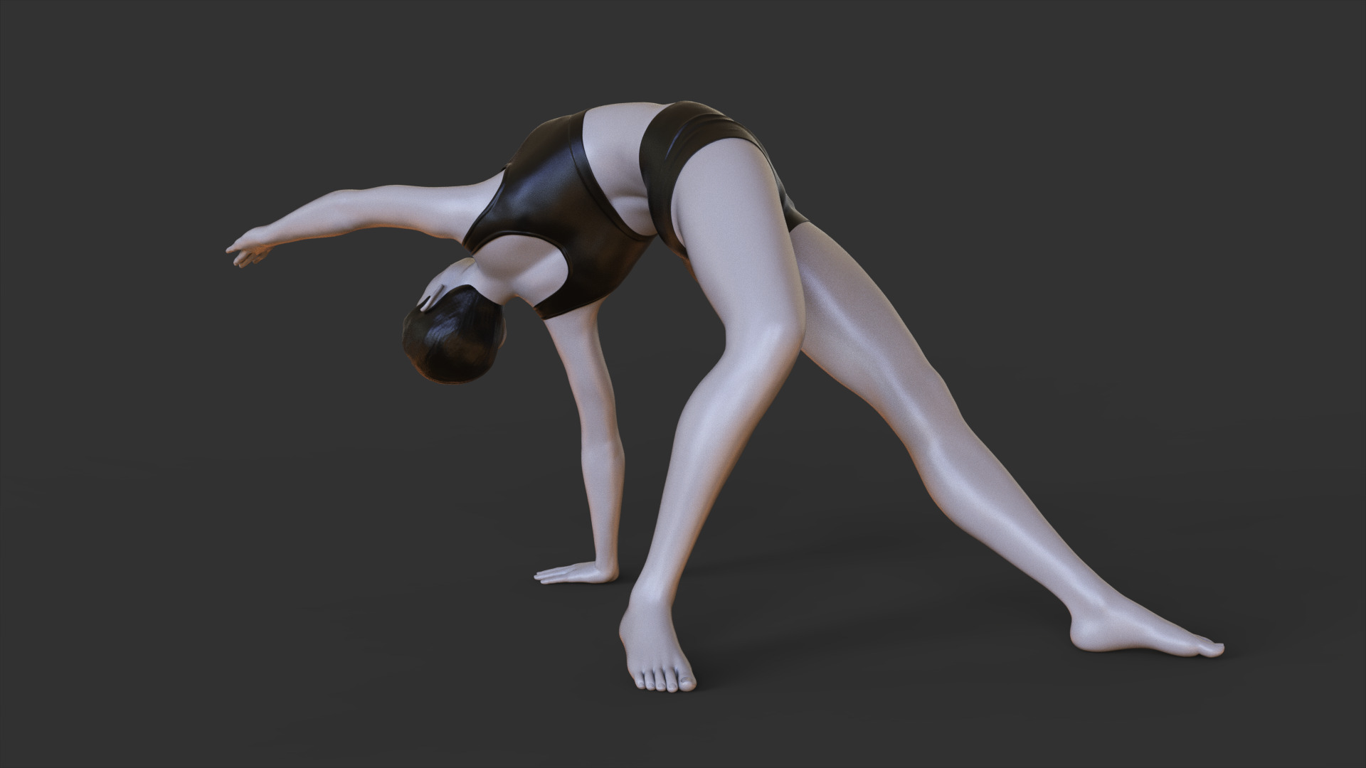 Yoga Pose - Wild Thing Pose - Camatkarasana 3D print model_6