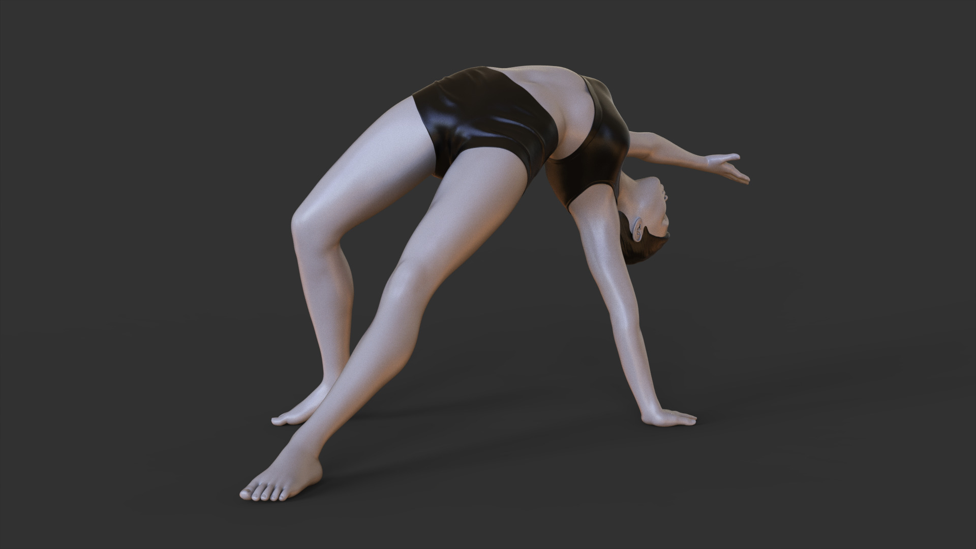 Yoga Pose - Wild Thing Pose - Camatkarasana 3D print model_8