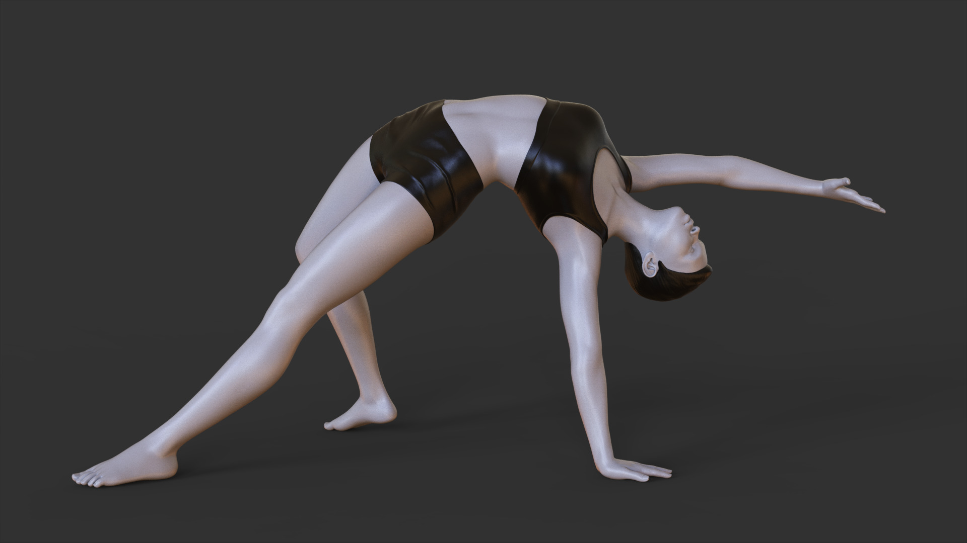Yoga Pose - Wild Thing Pose - Camatkarasana 3D print model_1