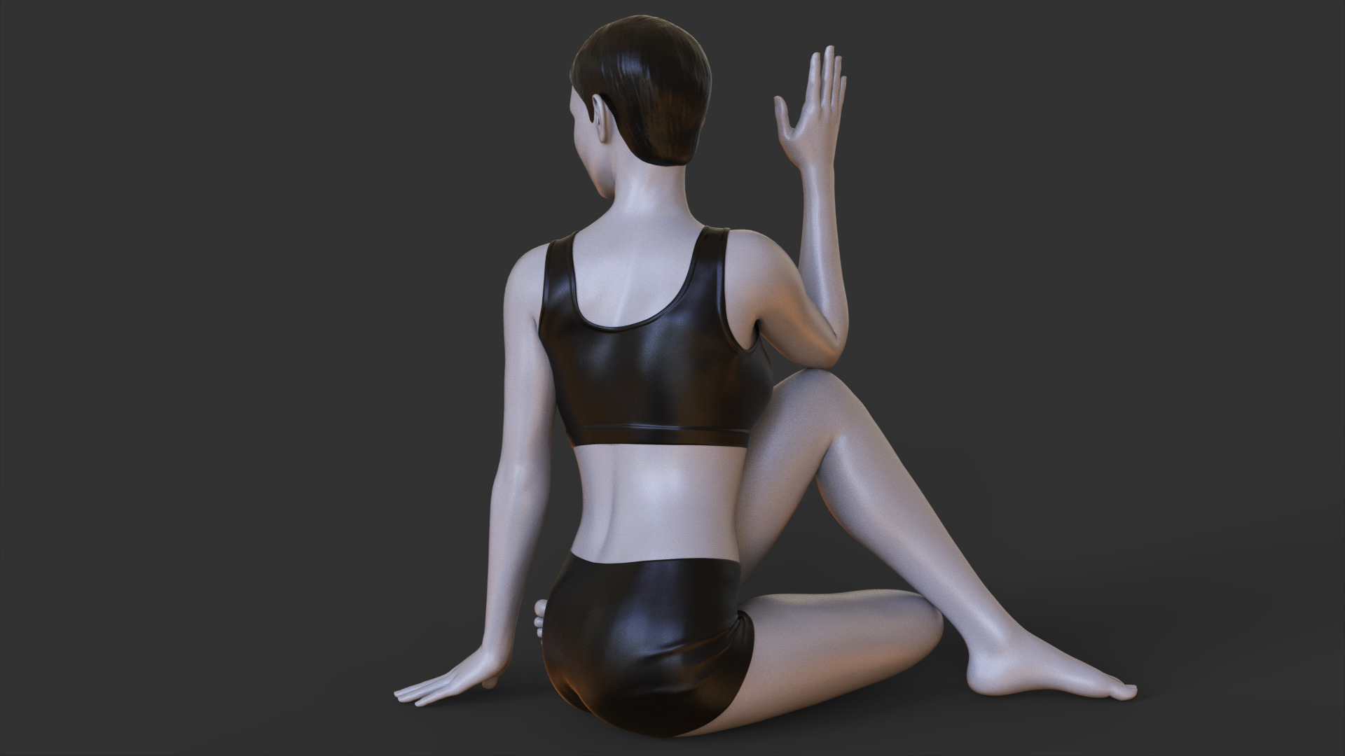 Yoga Pose - Y Seated Spinal Twist Pose - Parivrtta Sukhasana 3D print model_5