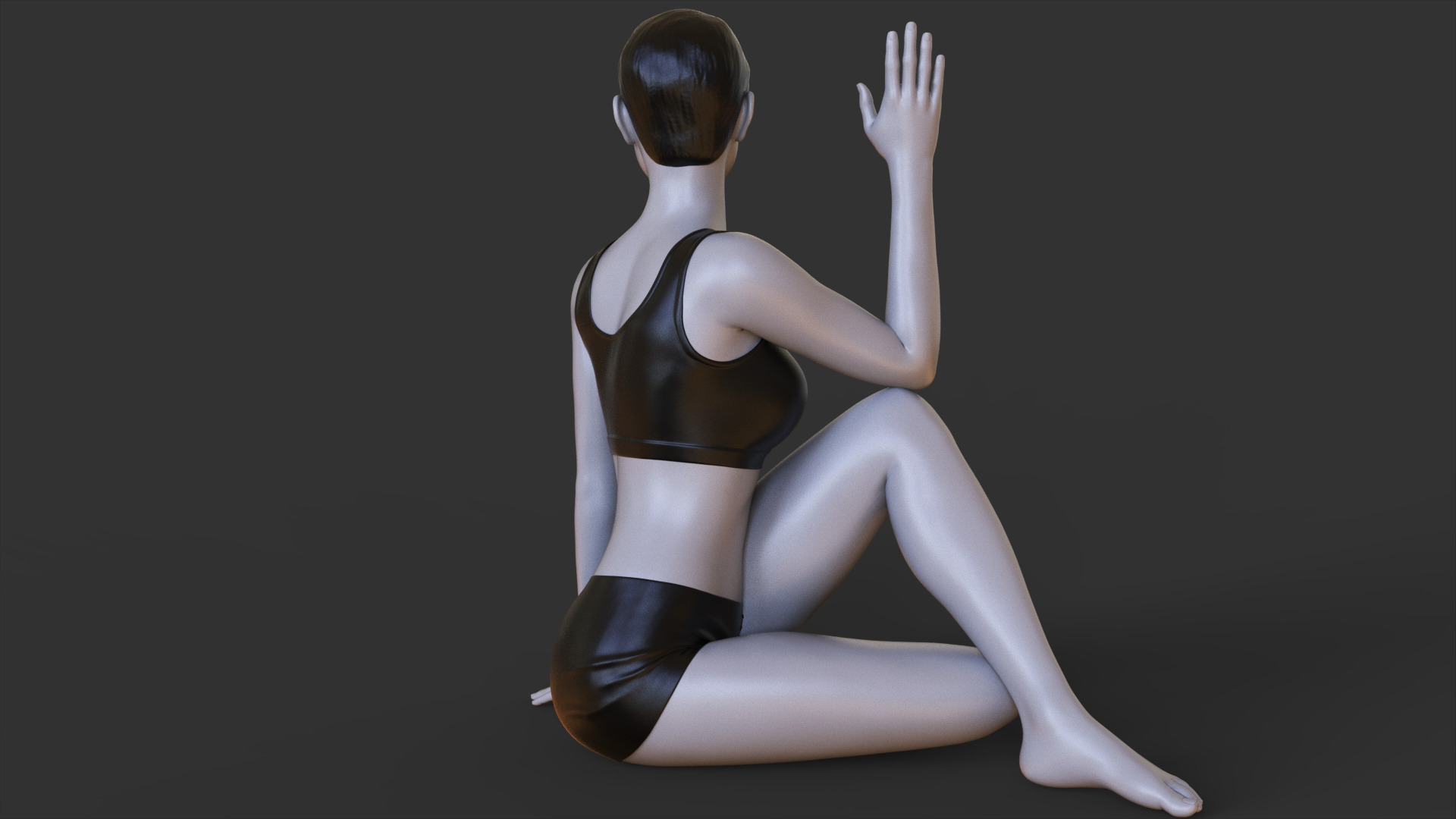Yoga Pose - Y Seated Spinal Twist Pose - Parivrtta Sukhasana 3D print model_6