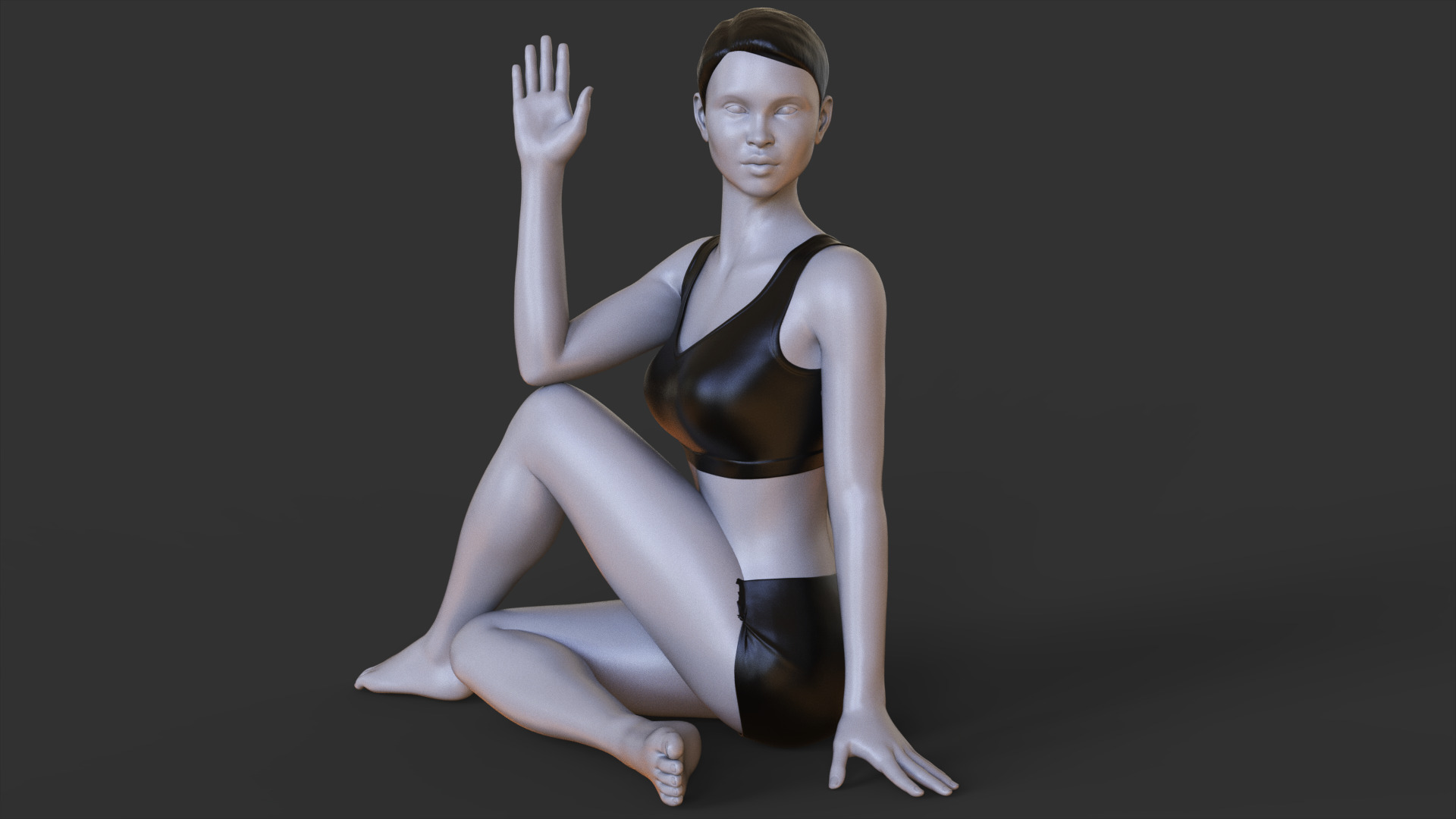 Yoga Pose - Y Seated Spinal Twist Pose - Parivrtta Sukhasana 3D print model_2