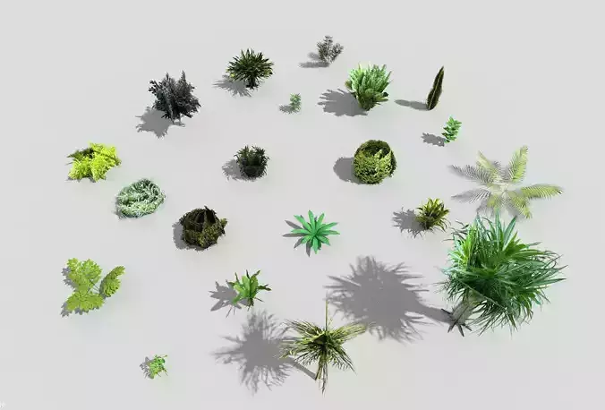 low poly foliage pack